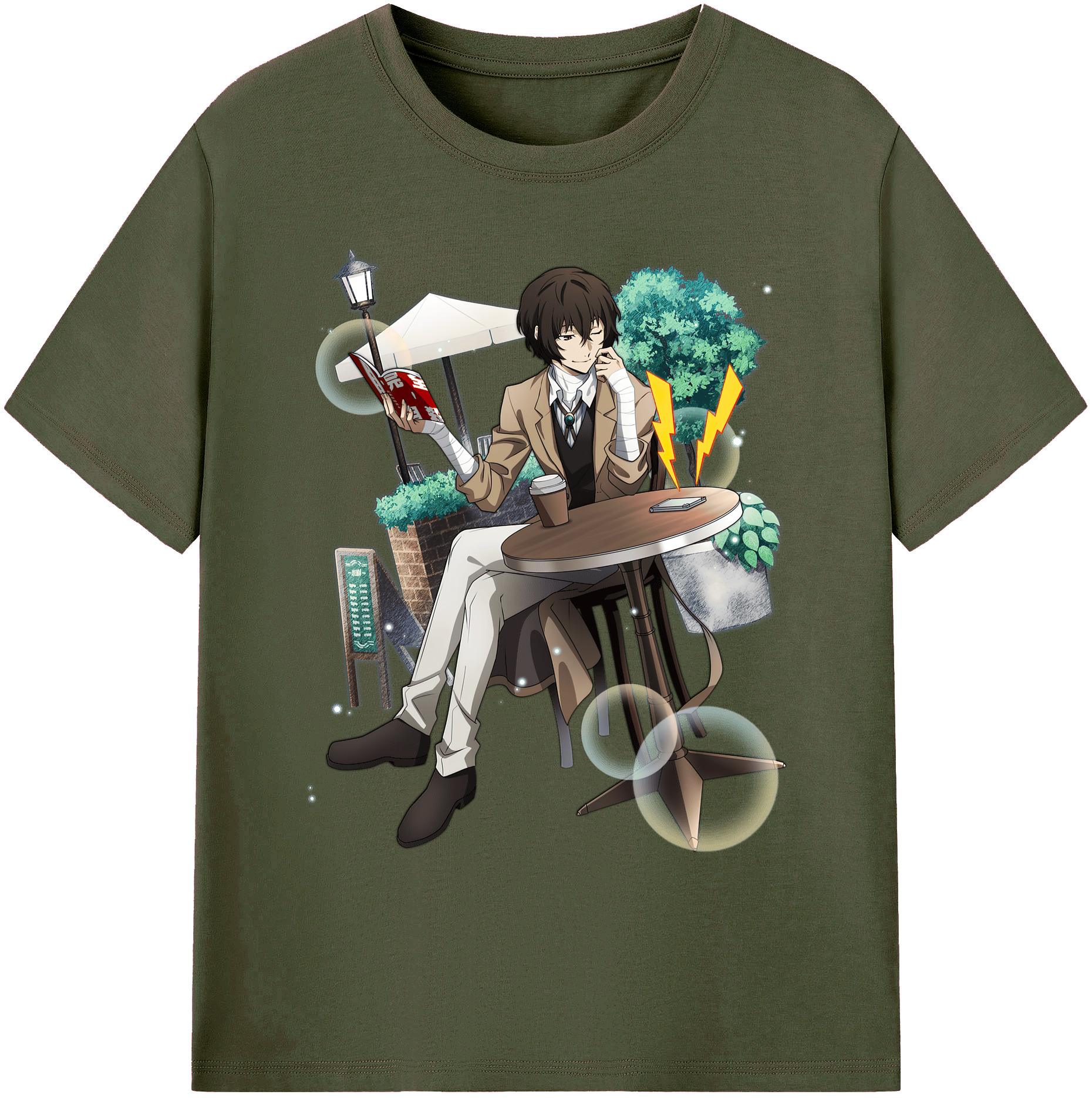 （画像用） 文豪ストレイドッグス Bungo Stray Dogs 綿100％ メンズ半袖Tシャツ｜肌触りやわらか＆通気性